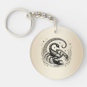 Porte-clefs Astrologie Signe du zodiaque Scorpion Croissant de