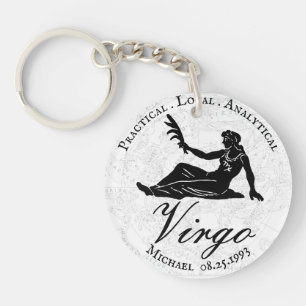 Porte-clefs Astrologie virale Traits Zodiac personnalisés Noir