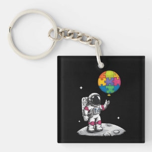 Porte-clefs Astronaute Autiste Ballon Espace Sensibilisation à