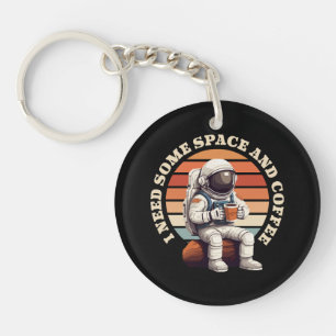Porte-clefs Astronaute buvant du café