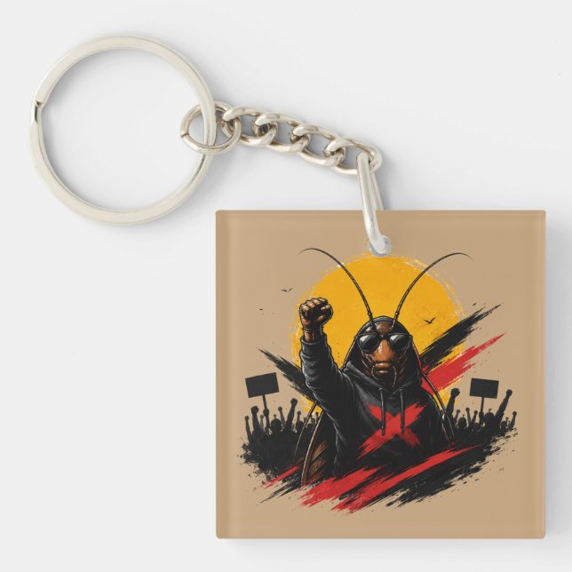 Porte-clefs Attache-clé graphique Cafard rebelle (Devant)