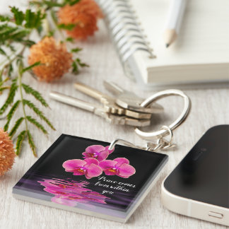Porte-clefs Attache-clés Orchidées La Paix Vient de Vous