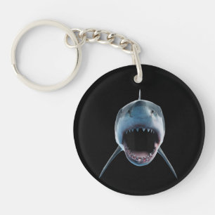 Porte-clefs attaque réaliste de grand requin blanc pour les am