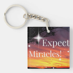 Porte-clefs Attendez-vous à Miracles Sparkle Sunset Inspiratio