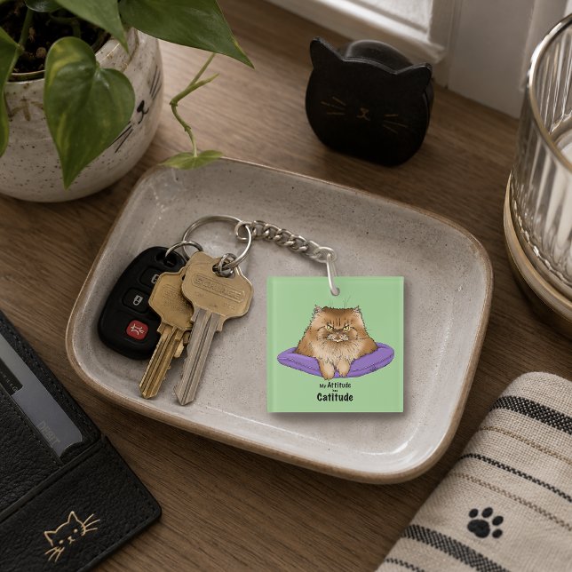 Porte-clefs Attitude drôle de chat (Créateur téléchargé)