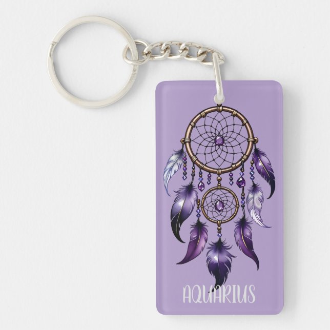 Porte-clefs Attrape-rêves du Verseau (Devant)
