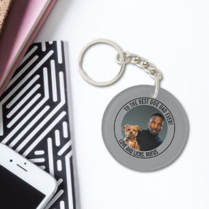Porte-clefs Au meilleur papa de chien jamais personnalisé phot