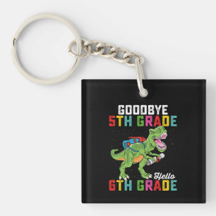 Porte-clefs Au revoir 5e année Bonjour 6e année T Rex Dinosaur
