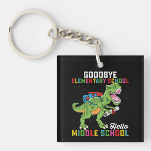 Porte-clefs Au revoir école primaire, bonjour collège T Rex