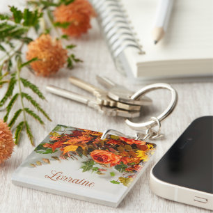 Porte-clefs Auburn Thankfulness Floral