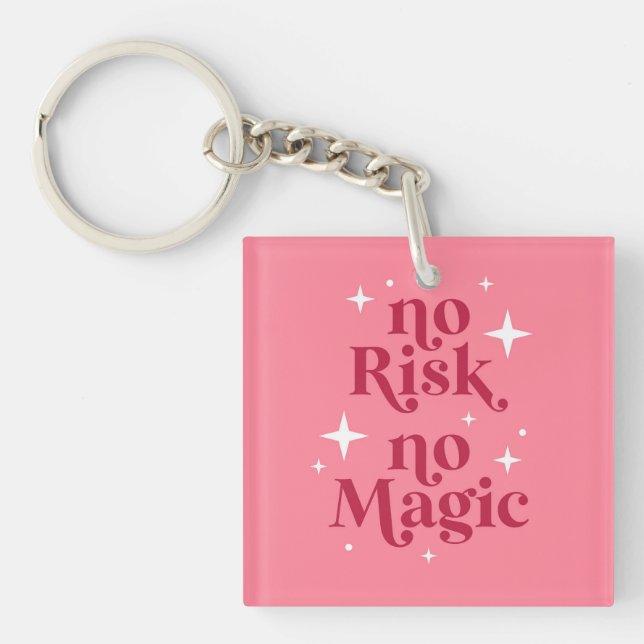 Porte-clefs Aucun risque Aucun rose magique (Devant)