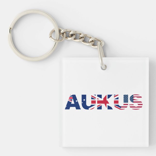 Porte-clefs AUKUS AU Royaume-Uni Flags de l'Alliance du Pacte  (Devant)