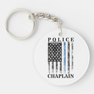 Porte-clefs Aumônier de police Drapeau américain USA