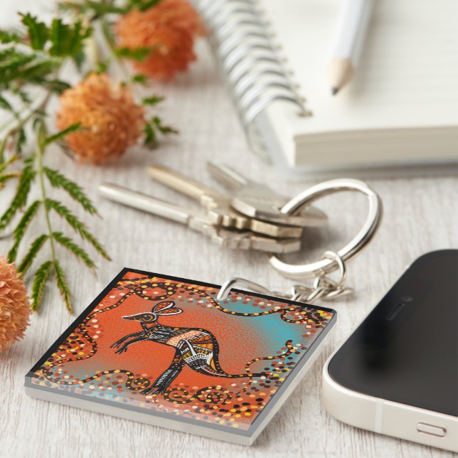 PORTE-CLEFS AUSTRALIE ART           (Devant Droit)