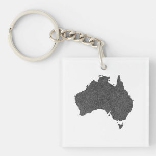 Porte-clefs Australie Carte Design avec des frontières cachées
