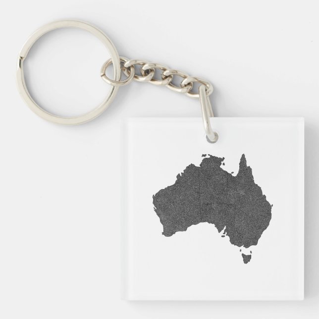 Porte-clefs Australie Carte Design avec des frontières cachées (Devant)