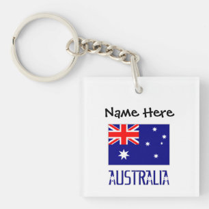 Porte-clefs Australie et Drapeau Australien Personnalisé 
