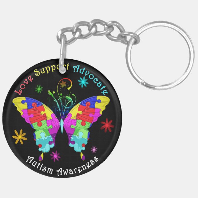 Porte-clefs Autism Butterfly (Dos droit)