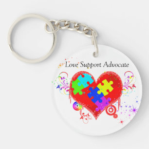 Porte-clefs Autisme Coeur brillant