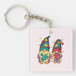 Porte-clefs Autisme couple Gnome
