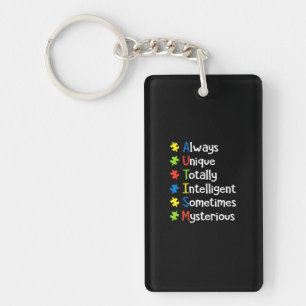 Porte-clefs Autisme Toujours Unique Totalement Intelligent Par