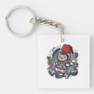 Porte-clefs Autocollant de thé à la menthe de l'astronaute mar