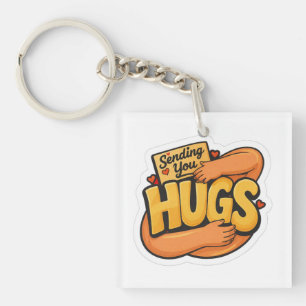 Porte-clefs Autocollant Envoi de Câlins - Dessin Animé Mignon