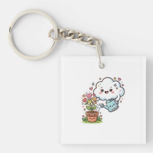 Porte-clefs Autocollant Mignon Kawaii Plante Gentillesse Nuage