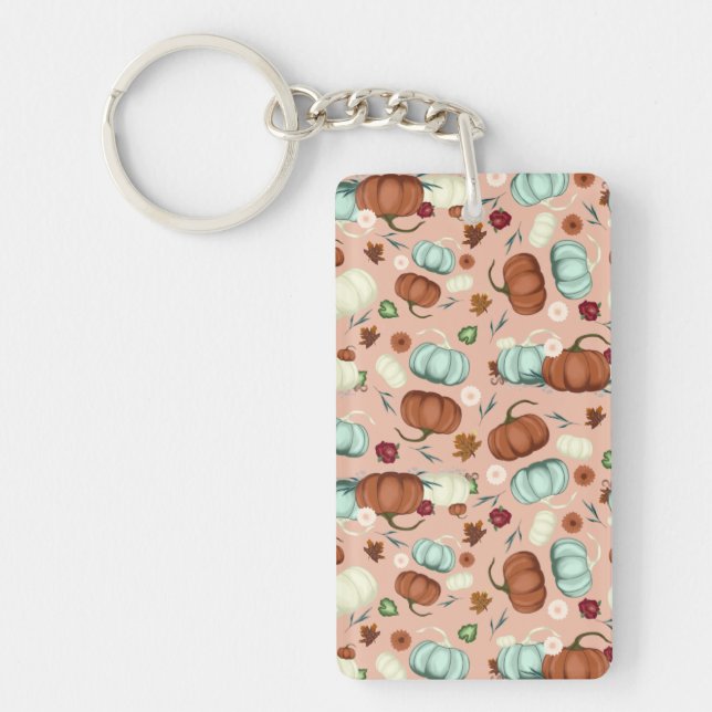 Porte-clefs Automne Citrouille Floral (Devant)