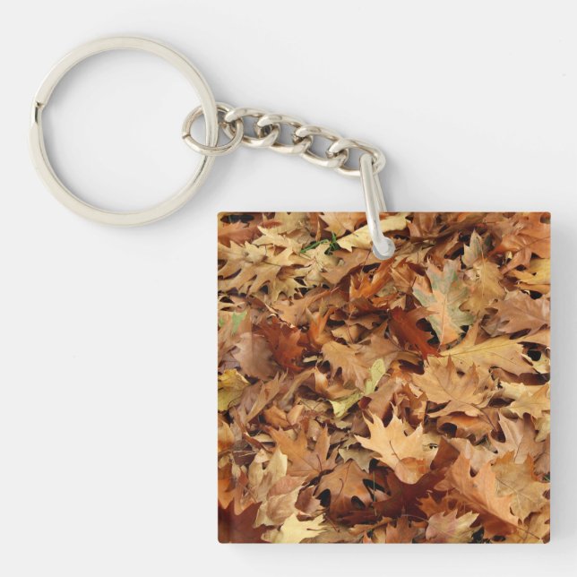 Porte-clefs automne, feuille sec (Devant)