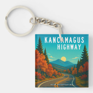 Porte-clefs Autoroute Kancamagus New Hampshire coucher de sole
