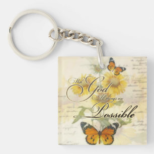Porte-clefs Avec Dieu tournesols et papillon  