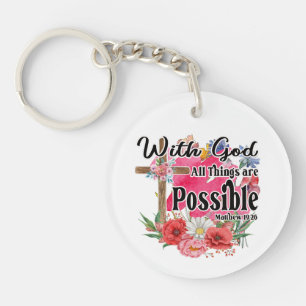 Porte-clefs Avec Dieu, toutes choses sont possibles Bible chré