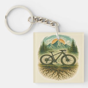 Porte-clefs Aventure artistique de VTT dans la nature