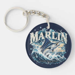 Porte-clefs Aventure de pêche au marlin dans l'océan