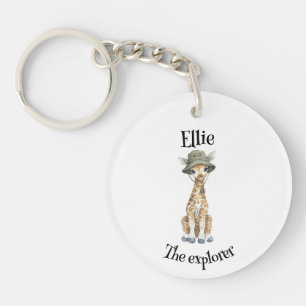 Porte-clefs Aventure Safari Bébés   Animaux à l'aquarelle mign