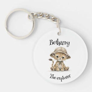 Porte-clefs Aventure Safari Bébés Animaux à l'aquarelle Mign
