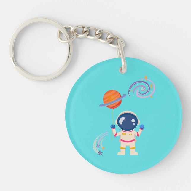 Porte-clefs Aventures de dessins animés Spaceman. (Devant)