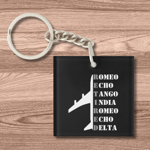 Porte-clefs Avion à la retraite Alphabet phonétique de l'Otan