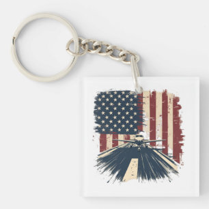 Porte-clefs Avion pilote Avion American Flag Plane Aviation