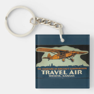 Porte-clefs Avion Vintage Travel Air, Wichita la capitale de l