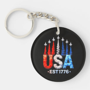 Porte-clefs Avions de chasse du 4 juillet Usa Patriotique