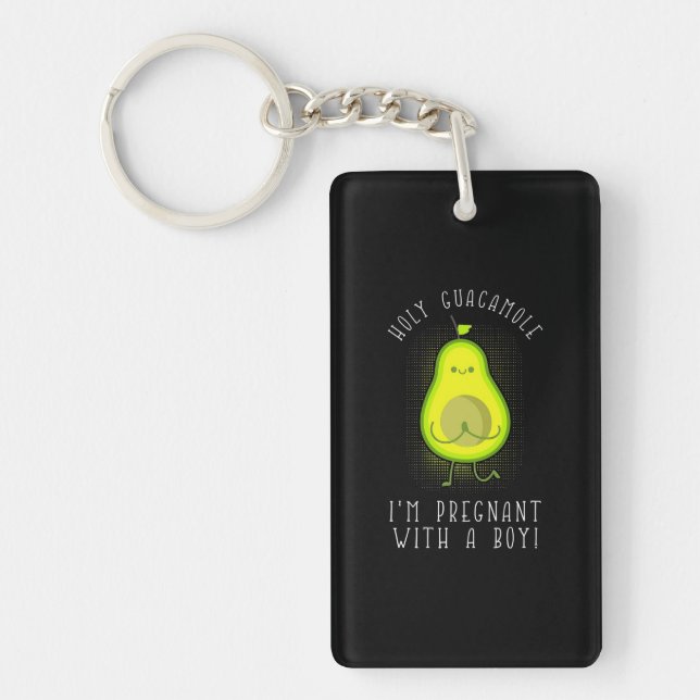 Porte-clefs Avocado Je Suis Enceinte Avec Un Garçon (Devant)