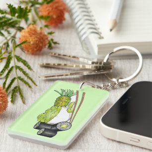 Porte-clefs Avocado Rolls Wasabi Sushi Dîner Japonais