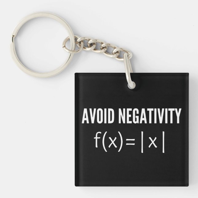 Porte-clefs avoid negativity math equation (Devant)