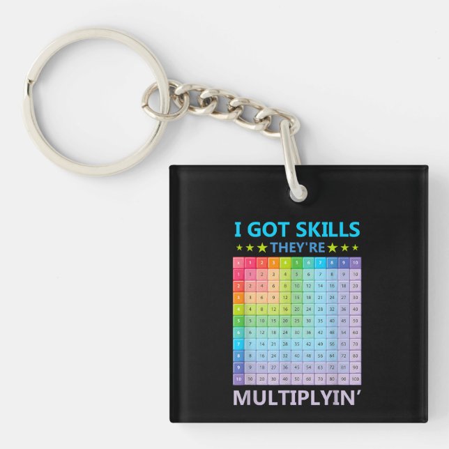 Porte-clefs Avoir des compétences Eux Multiplying Math Enseign (Devant)