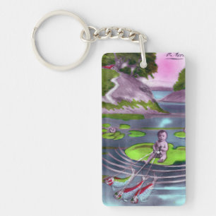 Porte-clefs Avril Fool Carte Postale Vintage