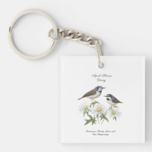 Porte-clefs Avril Mois de naissance Fleur Daisy Chéri Annivers