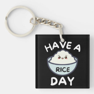 Porte-clefs Ayez un jour de riz Drôle Kawaii Cadeau de nourrit