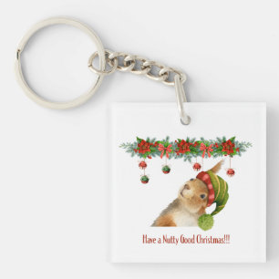 Porte-clefs Ayez un Noël agréable et fou personnalisé Écureuil